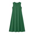 thumbnail image 4 of ClodeEU Women's V Neck Sleeveless Maxi Dress with Side Split,Casual Loose Summer Flowy Tank Dress Green,Women's Plus M, 4 of 7