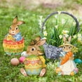 thumbnail image 4 of HaCpiu 3Pcs Easter Bunny Outdoor Decor, 10" Rabbit Garden Stakes with Eggs & Carrot, Vintage Rabbit Yard Art for Lawn, Patio, Garden & Spring Easter Celebrations, 4 of 6