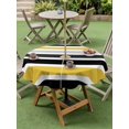 thumbnail image 5 of Outdoor Tablecloth with Umbrella Hole, Yellow Black Stripe Spillproof Waterproof Outdoor Table Cover, Modern Abstract Art Coarse Striped Patio Tablecloths for Party/Garden/Picnic, Round 54 inch, 5 of 9