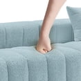 thumbnail image 5 of 84" Teddy Velvet 3-Seater Sofa, Modern Plush Bubble Couch with Deep Seat and 6 Metal Legs, Blue, For Living Room, Bedroom, Office, 5 of 7