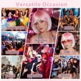 thumbnail image 5 of PHOCAS Short Ombre Pink Straight Bob Wig with Bangs for Women 8 inch Synthetic Cosplay Hairpiece Natural Looking Daily Party Wear, 5 of 12
