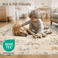 thumbnail image 4 of ODIKA 8'x10' Washable Area Rug Cream Beige Vintage Distressed Neutral Scroll Border Entryway for King Size Bedroom Under Bed, Master Suite, Non-Shedding, Easy Care, 4 of 7