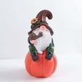 thumbnail image 4 of Pumpkin Garden Gnome Statue – Cute Resin Dwarf Figurine for Indoor Outdoor Table or Yard Decorations, 4 of 6