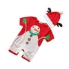 Christmas Kid Baby Boy Girl Santa Hat+Romper Jumpsuit Outfit Set Clothes