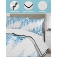 thumbnail image 4 of Quilts Full Size Bedding Set, Teal Blue Wisteria Lightweight Quilted Comforter, Sprinng Summer Pastoral Botanical Soft Reversible Bedspread Coverlet with Pillow Covers for All Season, 78" x 90", 4 of 7