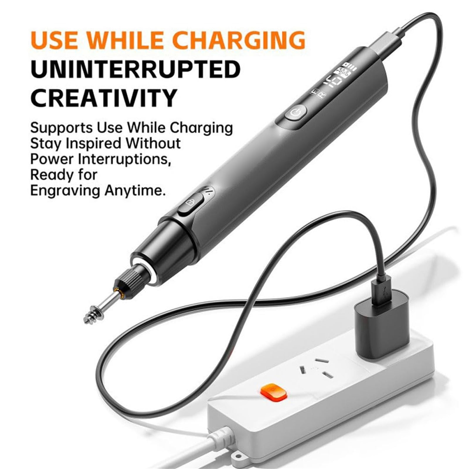 6-Speed Engraving Pen for Metal Wood Glass Plastic Leather & All Materials,USB Rechargeable Cordless Engraver Tool, Handheld Engraving Machine for DIY, Arts and Crafts, Gifts for Teen Boys