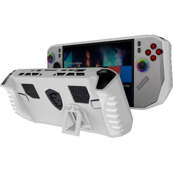 Protective Case for MSI Claw 8 Ryzen Edition with Kickstand  TPU Protector Case Cover Skin with Foldable Stand Accessories White