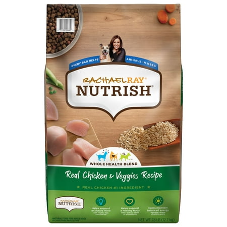 Rachael Ray Nutrish Real Chicken & Veggies Recipe Dry Dog Food, 28 lb. Bag (Packaging May Vary)