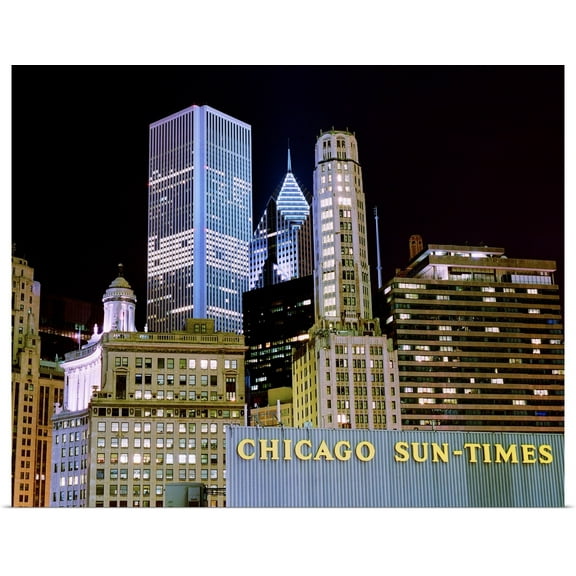 Great BIG Canvas | Rolled Bob Stefko Poster Print entitled Chicago at Night I