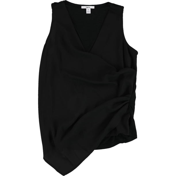 Blusa Sin mangas con envoltura sintética bar III Mujer Negro XS