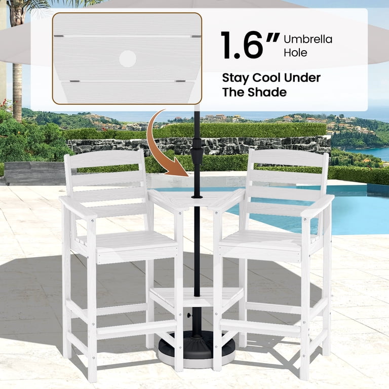 SERWALL, Tall Adirondack Chairs Set of 2 with Connecting Table