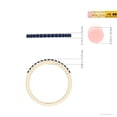 thumbnail image 5 of ANGARA Natural Square Blue Sapphire Semi Eternity Wedding Ring in 14K Yellow Gold for Women (Size-1.5mm) | September Birthstone, Anniversary, Jewelry Gift for Women | Natural Blue Sapphire Ring, 5 of 9