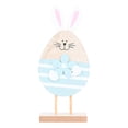 thumbnail image 3 of Adornos de conejito de Pascua, decoraciones de primavera para Pascua, obras de arte, manualidades, esculturas de animales Azul, 3 of 9