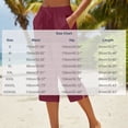 thumbnail image 3 of Nymphenshire Womens Capri Pants 7/8 Length Linen Elastic Waist Casual Cropped Pants Loose Fit Summer Beach Comfortable Bottoms Wine, 3 of 7