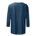thumbnail image 3 of Womens 2026 3/4 Sleeve Tshirt Tops Solid Color Summer Spring Fashion Crewneck Blouse Tee Trendy Woman Clothing, 3 of 5