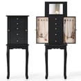 thumbnail image 1 of Costway Armoire à Bijoux Armoire Boîte de Rangement Coffre Organisateur sur Pied avec Miroir Noir, 1 of 10