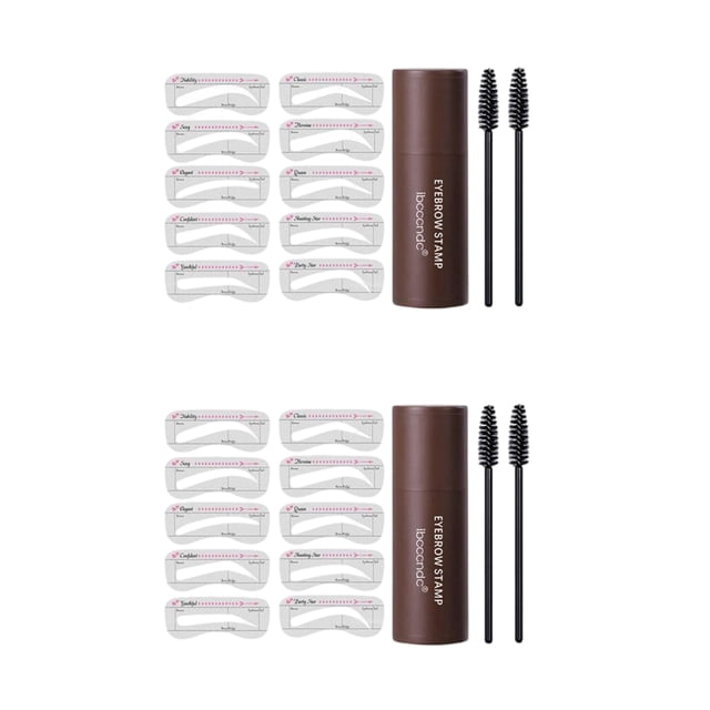 2 Paquetes de Sello de Ceja Formando Kits de Maquillaje Impermeable Y Defiende Un Paso SM SunniMix Sello de cejas