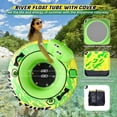 thumbnail image 2 of 53" Heavy Duty River Tube for Floating with Canvas Cover, Tubing Floats for Lake Pool, Inflatable Water Tube for Floating with Cup Holders Handles Headrest, River Raft Carry 300lb of Adults, 2 of 5