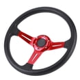 thumbnail image 3 of Volante, Volante universal para automóvil de 14 pulgadas, Volante de cuero PU modificado, Compacto y liviano, 3 of 9