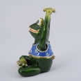 thumbnail image 5 of Keren Kopal  Gymnastic Frog with a Blue Shirt Enamel Painted Trinket Box with Austrian Crystals, 5 of 7