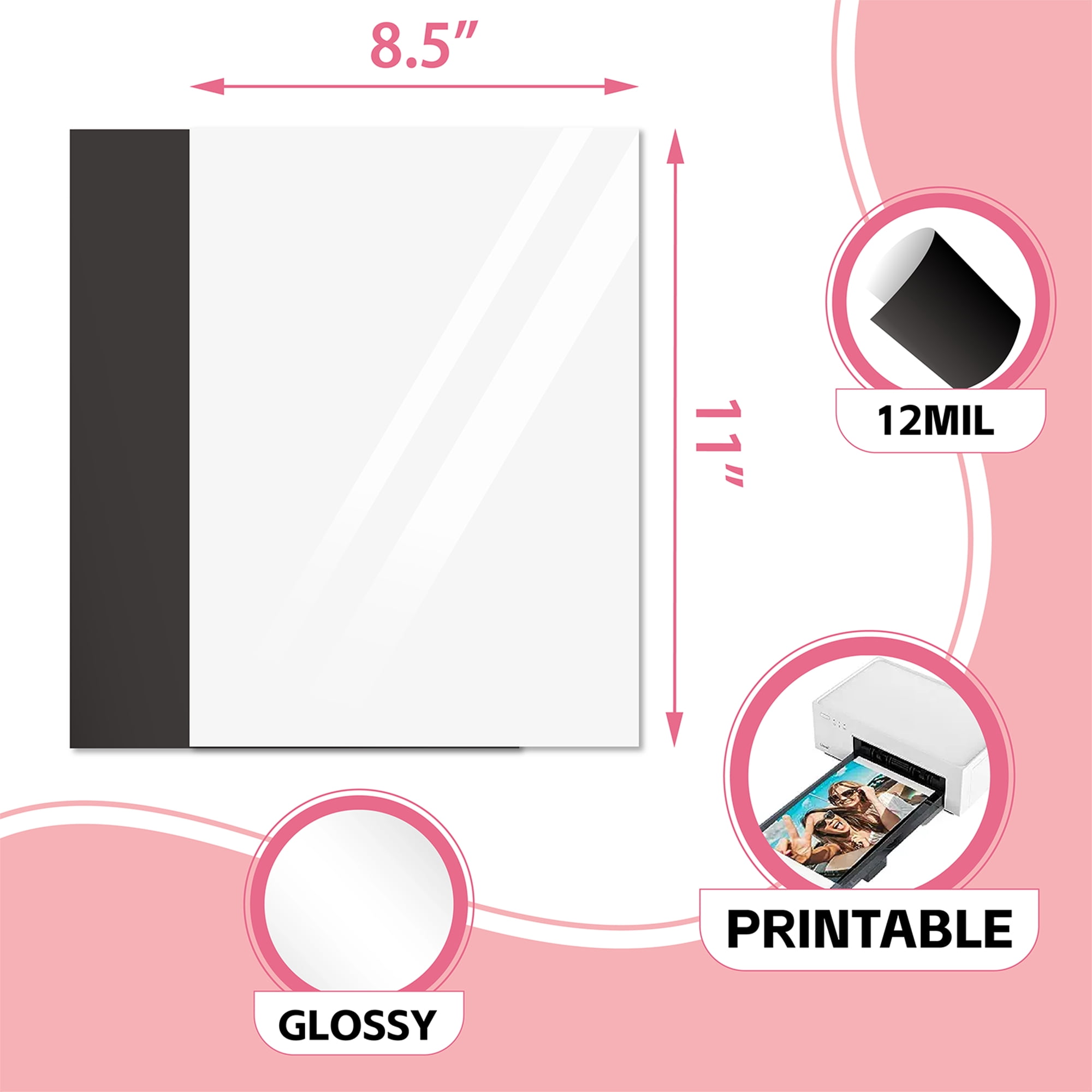 Stone City Printable Magnetic Sheets, 8.5"x11", 24 PK Glossy Magnet Photo Paper 12Mil for Inkjet Printers