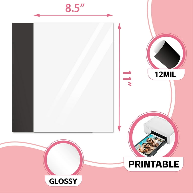  Harloon 30 Sheets 8.5 x 11 Inch Magnet Sheets White Magnetic  Paper Photo and Picture Magnet Paper 0.33 mm Thick Magnetic Printer Paper  Printable Magnetic Vinyl Sheet Inkjet Printer Paper (Matte) : Office  Products