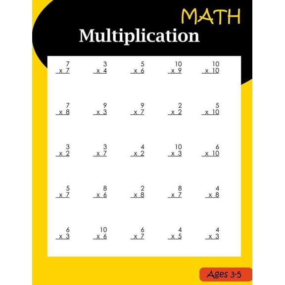 Multiplication Workbook Math Multiplication Ages 3-5: Basic Workbook Multiplication, Book 1, (Paperback)
