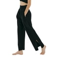 thumbnail image 2 of Pantalones de Yoga de Pierna para Mujer, Holgados y Cómodos, de Cintura Alta, con Bolsillos. Negro L, 2 of 10