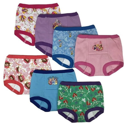 Handcraft Disney Princess Girls Potty Training Pants Panties Underwear, 7-Pack (Toddler Girls)