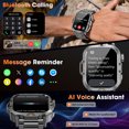 thumbnail image 6 of Smartwatch for Men with Fitness Tracker, 2.01-inch Answer/Make Calls/100+ Sport Modes, IP68 Waterproof, men's Military Smartwatch compatible with Android IPhone Devices (Black), 6 of 7