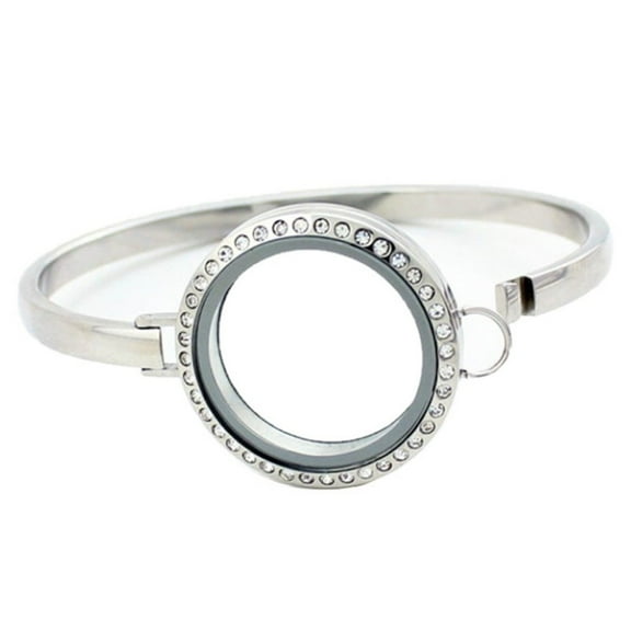 BG247 Stainless Steel Floating Locket Bangle Bracelet