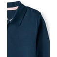 thumbnail image 2 of Wonder Nation Girls School Uniform Long Sleeve Interlock Polo Shirt, Sizes 4-18, 2 of 3