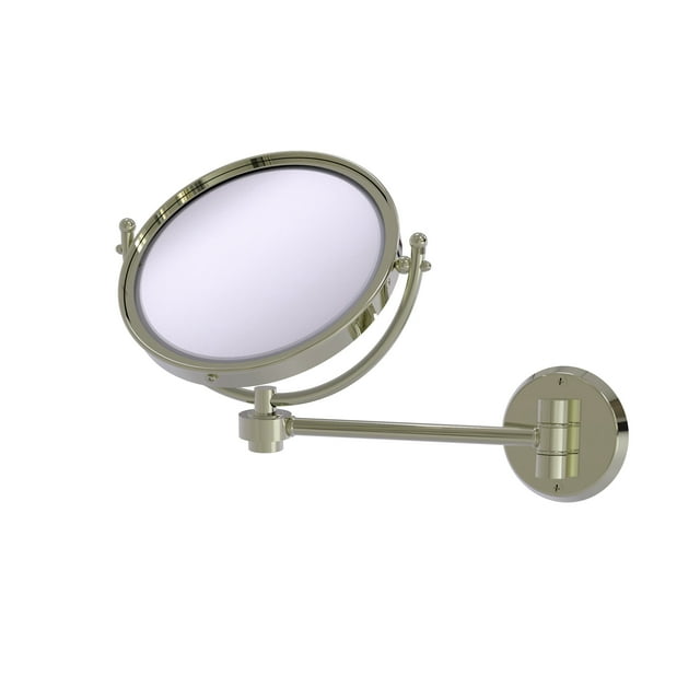 Allied Brass 8 Inch Wall Mounted Make-Up Mirror 4X Magnification - WM-5/4X-PNI