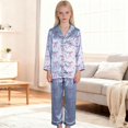 thumbnail image 6 of Teen Silk Pjs Kids Valentines Day Pajamas Long Sleeve Bow Print Button Down Sleepwear Boys Pajamas Size 11-12 Years, 6 of 6