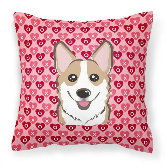 Sable Corgi Hearts Fabric Decorative Pillow