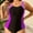 B_ Purple, variant on UTSJKR Deep V Neck Swimsuit for Women Criss Cross Back Tie Sexy Slimming Bathing Suits Tummy Control Strappy Swimwear Black S