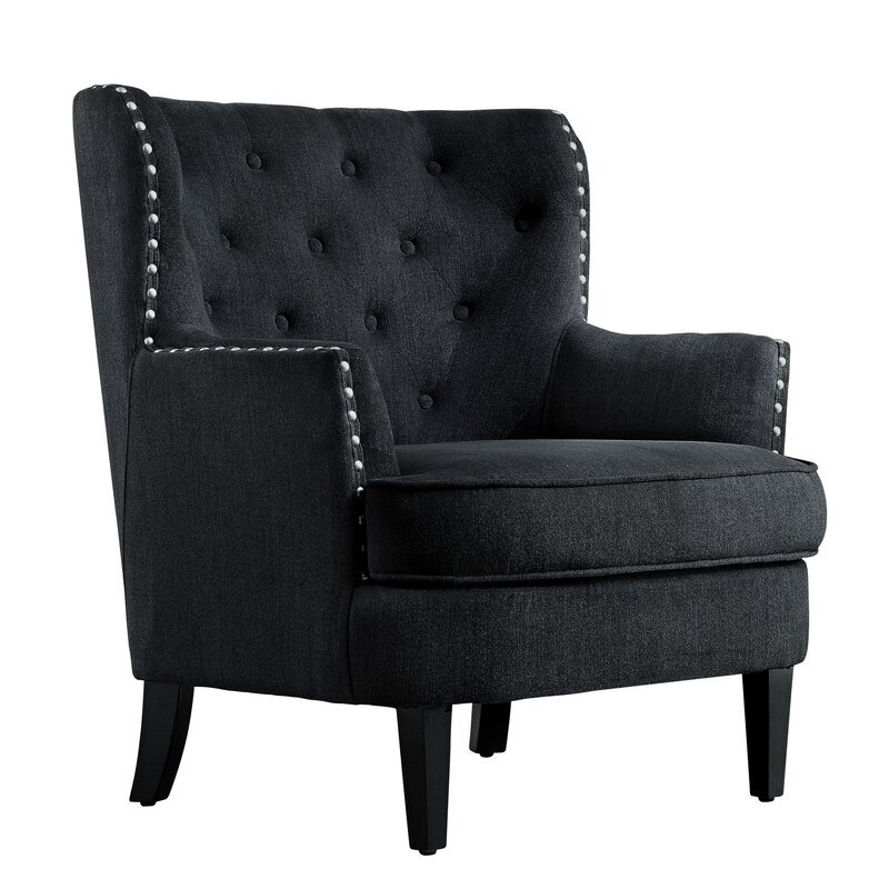 Alton Furniture Chrysene Club Chair, Charcoal Velvet