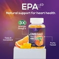 thumbnail image 5 of Omega 3 Fish Oil Gummies - 3X Strength Heart Health Support, High Absorption Omega 3 Fish Oil Gummy Supplement with DHA & EPA, Joint & Brain Support for Adults, Delicious Orange Flavor- 60 Gummies, 5 of 10