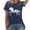 Dark Blue, variant on Womens Tops Trendy Fashion Print Crew Neck Solid Color Summer Tops,Dark Blue,L