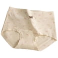 thumbnail image 5 of WEIWEN Seamless Underwear for Women Soft Breathable Bowknot Ribbed High Waist Cotton Crotch Panties Lifting Full Coverage Briefs Women's Underwear #06-Beige, M, 5 of 5