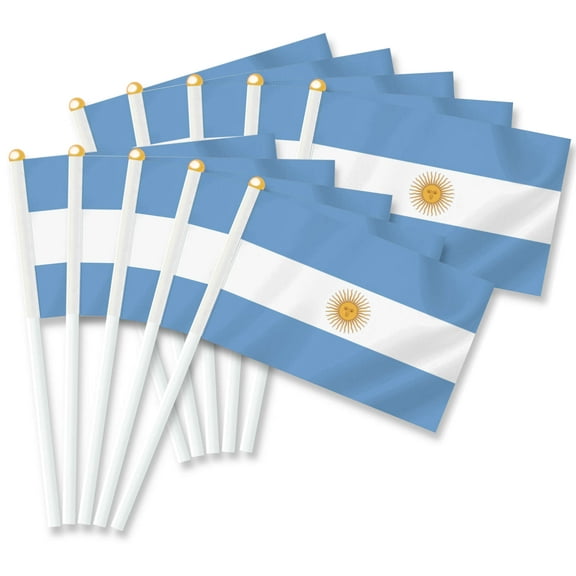 25 PCS Argentina Handheld Small Flag, Argentinian Hand held Mini Decor Decoration Banner