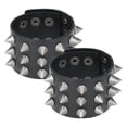 thumbnail image 5 of ESTINK 2Pcs Punk Wristband Vintage Wide Faux Leather With Spikes Decoration Retro Bracelets, Punk Wristband,Vintage Bracelet, 5 of 8