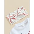 thumbnail image 5 of Bagilaanoe 3pcs Newborn Baby Girl Short Pants Set Letter Print Short Sleeve T-Shirt Tops + Shorts + Headband 6M 12M 18M 24M Infant Casual Summer Outfits, 5 of 8