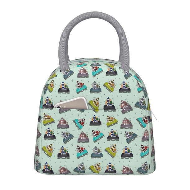 Fotbe Lighthouse Bolsa de Almuerzo con Estampado, Lonchera Aislada, Contenedor de Comida Reutilizable Tipo Cooler a Prueba de Fugas