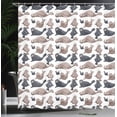 thumbnail image 4 of Ambesonne Exotic Shower Curtain, Wild Tropical Sea Lion, 69"Wx84"L, Cadet Blue Mauve, 4 of 5