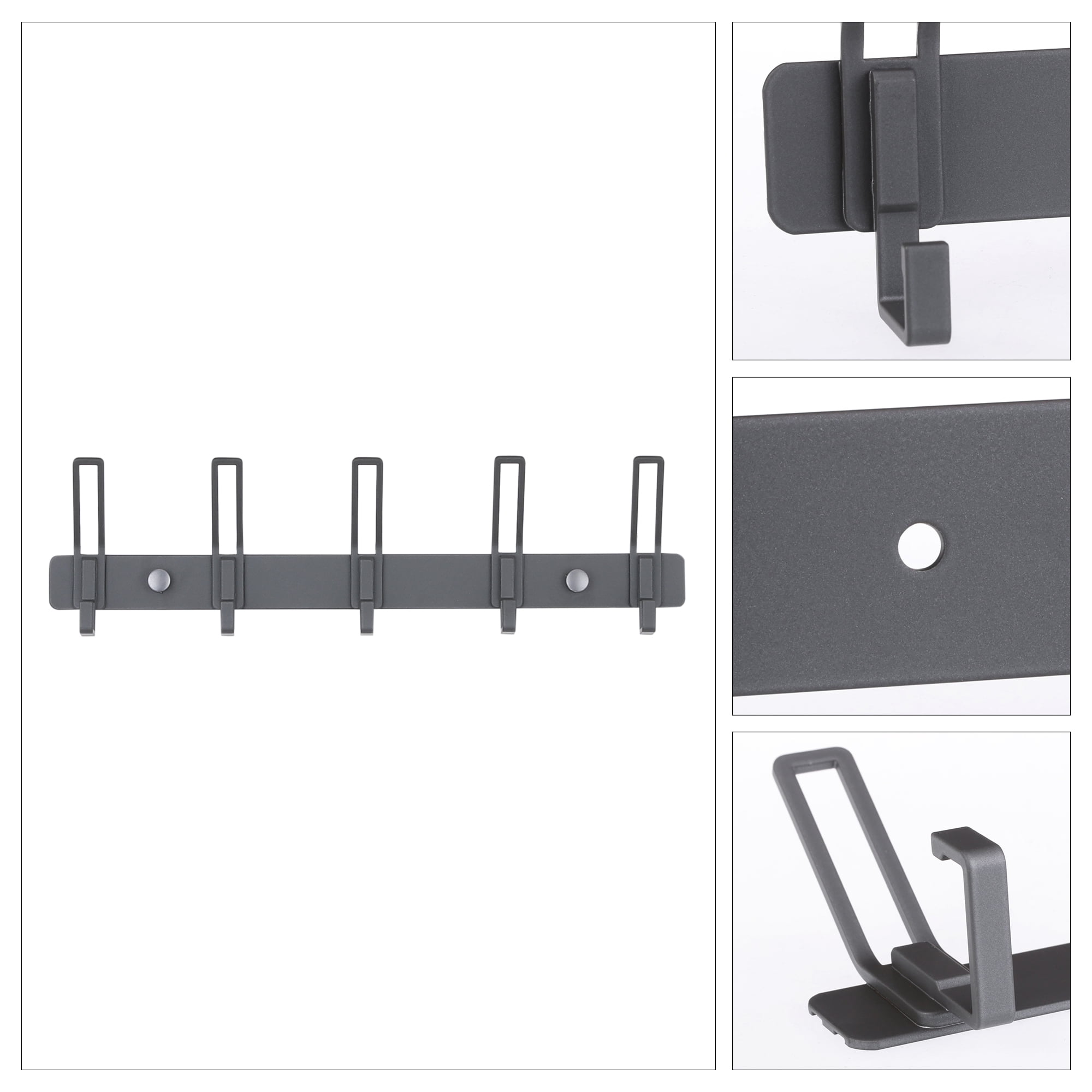 Unique Bargains Wall Mount Coat Rack Hook for Bathroom and Bedroom Organization Gray 5