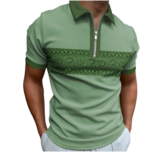 Camisetas con Cuello en V Hombres de Moda Impresa de Manga Corta, Camiseta Casual con Cuello en V para la Primavera Y el Uso Diario