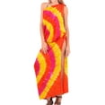 thumbnail image 3 of HAPPY BAY Women's Beachwear Summer Beach Wrap Bikini Wraps Sarong Skirt Bathing suit Swimsuit Swim Cover ups for Swimwear Coverups Women One Size Tangerine, Tie Dye, 3 of 4