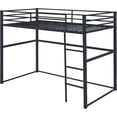 thumbnail image 5 of Metal Loft Bed Twin Size, Heavy Duty Loft Bed Frame with Safety Guard Rails & Flat Ladder, LoftBed for Dorm, Apartment (Black, Twin), 5 of 17