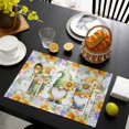 thumbnail image 3 of Sunflowers Placemats Set of 4, Spring Flowers Gnomes Hydrangea Daisy Wood Placemats for Dining Table, Place Mats for Kitchen Tabletop, Waterproof Wipeable Dining Table Mats Set, 3 of 9